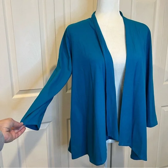 🍋 NWT - Charter Club Blue Open Front Top - Large - Picture 2 of 6